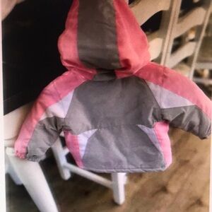 Pink and Gray Hooded Jacket